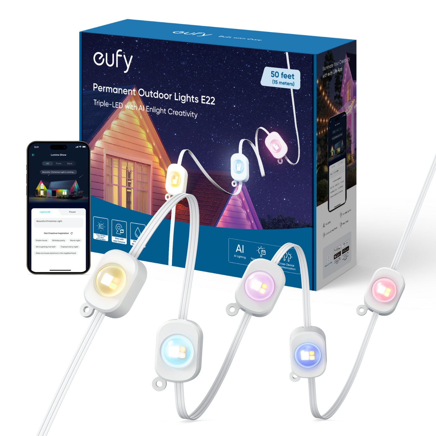 eufy Permanent Outdoor Lights E22（15m with 30 lights）
